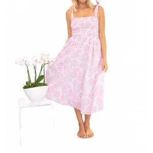 NEW ERICA WILSON endless summer dorothy midi dress in pink